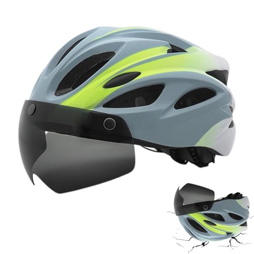 Mountainbike-Helme,Fahrrad-Reithelme,Fahrradhelme mit wiederaufladbarem Rücklicht | Verstellbare Fahrradhelme mit Magnetbrille, atmungsaktive Fahrradhelme für Männer, Frauen, Erwachsene von Generic