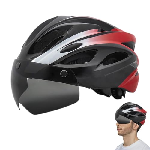 Mountainbike-Helme,Fahrrad-Reithelme - Fahrradhelme mit Rücklicht-Magnetbrille - Fahrradhelme, atmungsaktive und verstellbare Helme für Rennrad, Mountainbike von Generic