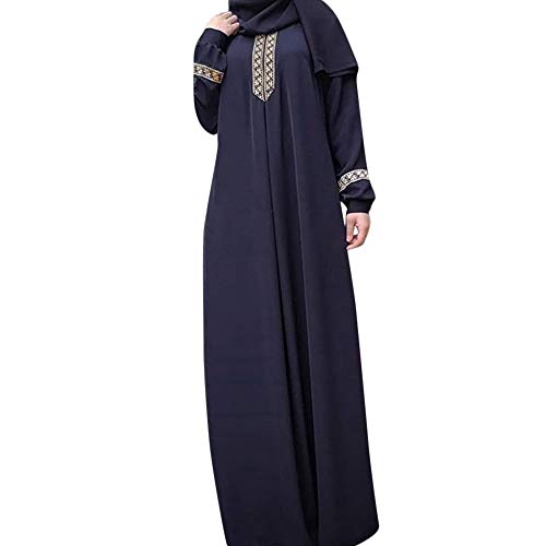 Muslimische Kleider Damen, Damen Muslim Kaftan Langarm Langes Kleid Abaya Lose Drucken Islamische Kleidung für Frauen Ethnische Naher Osten Muslimisches Party Braut Abend Roben von Generic