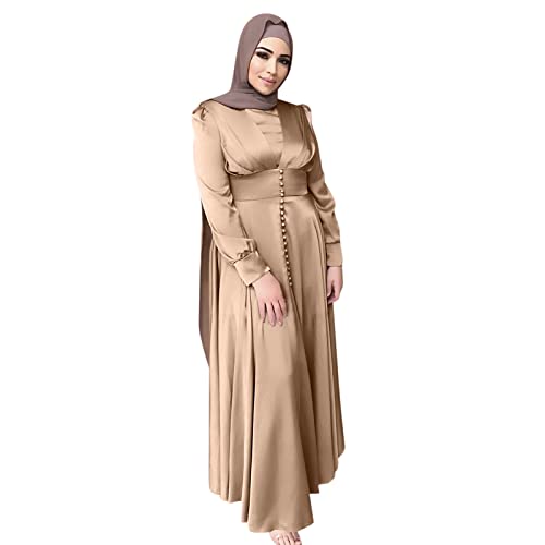 Muslimische Kleider für Damen Langarm Chiffon Robe Arabisch Dubai Kaftan Islamische Kleidung Abaya für Ramadan von Generic