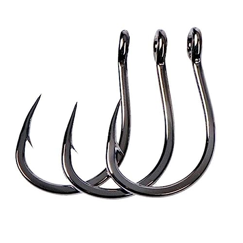 Mustad 10881 Jigging Hooks High Carbon Steel Deep Ocean Fishing Hooks Jig Large Circle with Squid Accessories Grouper Hook Barbs von Generic
