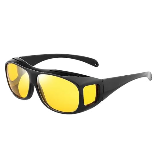 Nachtfahrt-Sonnenbrille, klare Sicht, Fernlicht-Blockierbrille, polarisiert, blendfrei, lichtblockierende Brille, gelb getönte Brille für Damen und Herren, einzeln von Generic