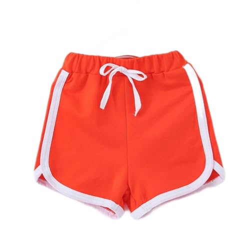 Neoprenanzug Damen Sommer Kinder Mädchen Bonbonfarben Lässige Shorts Elastische Taille Hosen Kleidung Neugeborenes (Orange, 120) von Generic