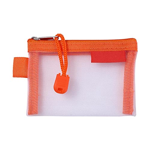 Nylon Mesh Card Storage Bags, Mesh Storage Bags, Mini Zipper Pouch ID Credit Card Holder, Mini Transparent Grid ID Credit Card Holder (orange) von Generic