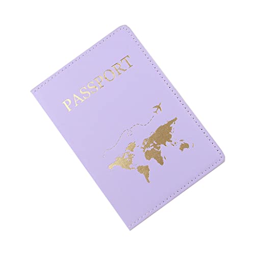 PU-Leder-Reisepasshülle für Karten, Reisepasshalter, Brieftasche, Dokumenten-Organizer, unverzichtbares Reisezubehör, violett, Purple, Modern von Ranuw