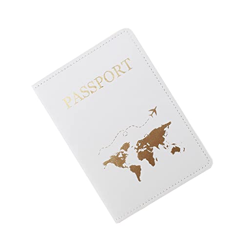PU-Leder-Reisepasshülle für Karten, Reisepasshalter, Brieftasche, Dokumenten-Organizer, unverzichtbares Reisezubehör, weiß, Weiß, Modern von Ranuw