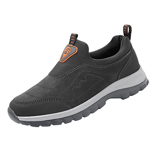 Paar Herren Herbst und Winter Neue warme ältere Menschen rutschfeste Slip-on-Wanderschuhe Mode leichte Freizeitschuhe Herren-Loafer-Schuhe aus Leder von Generic