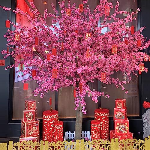 Peach Tree Simulation Plants Wishing Tree Artificial Pink Cherry Blossom Tree Fake Silk Flower for Office Bedroom Living Party DIY Wedding Decor 1.5 * 1.5m/4.9x4.9ft von Generic