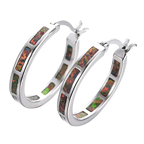 Persönlichkeit Multi -Color Fire Opal Ohrring Hoop f fein von Generic