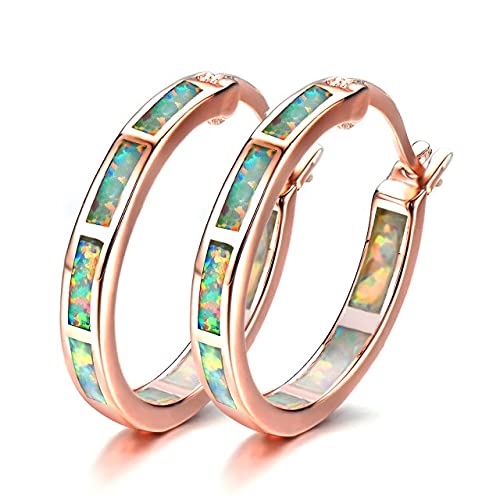 Persönlichkeit Multi -Color Fire Opal Ohrring Hoop f fein von Generic