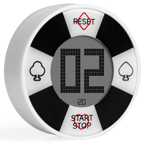 Poker Dealer Button mit Timer - Vervollständigen Sie das Pokerchips-Set! Texas Hold em Digital Shot Clock Game Timer Pokerzubehör für Pokertisch und Spieleabend Tolles Geschenk oder Pokerdekor von Generic
