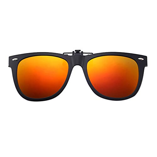 Polarisierte Aufsteck-Sonnenbrille Blendfreie Fahrbrille für Korrektionsbrillen Autohalterung Brille (Orange, One Size) von Generic