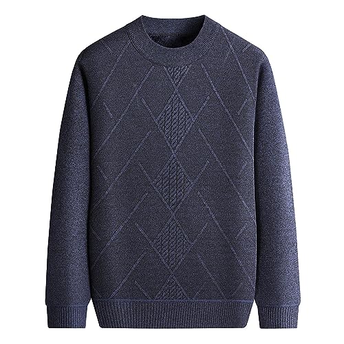 Pulli Herren Pullover Strick Rundhals, Langarm Slim Fit Herbst Mode Elastisch Basic Winterpullover Sweater Fleecepullover Herren Perfekt für Wanderungen und Outdoor-Abenteuer von Generic