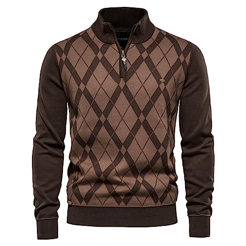 Pullover Herren Mit Reißverschluss Rollkragenpullover, Langarm Loose Fit Stretch Warm Vintage Halbe Strickpullover Winterpullover Fleecepullover Pulli Herren Zu Schneefällen Pullover Herren Mit Reißverschluss Rollkragenpullover, Langarm Loose Fit Stretch Warm Vintage Halbe Strickpullover Winterpullover Fleecepullover Pulli Herren Zu Schneefällen von Generic