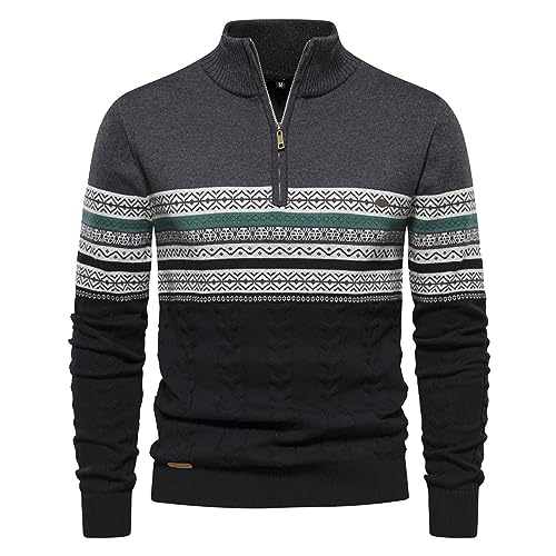 Pullover Herren Mit Reißverschluss Rollkragenpullover, Langarm Regular Fit Winter Mode Klassisch Winterpullover Langarmshirt Fleecepullover Halbe Strickpullover Herren Zu Schneefällen Pullover Herren Mit Reißverschluss Rollkragenpullover, Langarm Regular Fit Winter Mode Klassisch Winterpullover Langarmshirt Fleecepullover Halbe Strickpullover Herren Zu Schneefällen von Generic