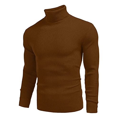 Pullover Rollkragenpullover Herren, Langarm Regular Fit Stehkragen Casual Stretch Basic Winterpullover Fleecepullover Pulli Langarmshirt Sweater Herren Zu Dicken Socken und Stiefeln von Generic