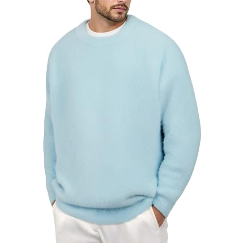 Pullover Rundhals Herren Strickpullover, Langarm Loose Fit Winter Freizeit Elastisch Elegant Winterpullover Langarmshirt Fleecepullover Strickpullover Herren für Skiurlaube Unterwegs Pullover Rundhals Herren Strickpullover, Langarm Loose Fit Winter Freizeit Elastisch Elegant Winterpullover Langarmshirt Fleecepullover Strickpullover Herren für Skiurlaube Unterwegs von Generic