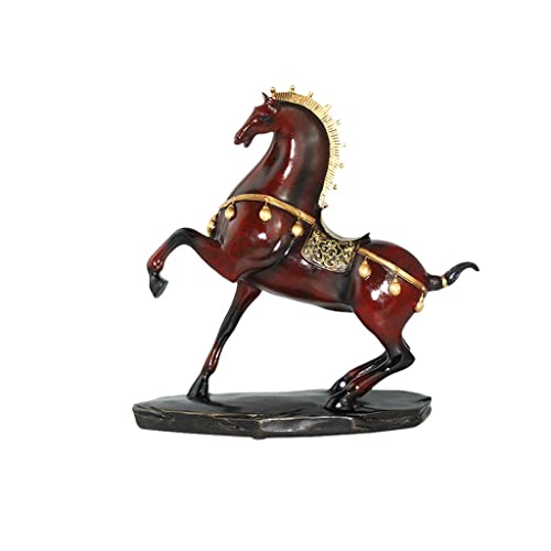 RLKHXBS Tabletop DecorationWar Horse Statue Ornamente Gäste Weinkabinett Dekoration Studie Schreibtisch kreative Harz Tier Ornament Kollektion Statue Statue von Generic