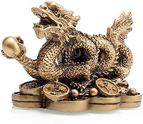 RLKHXBS Tabletop Statue Chinese Dragon Feng Shui Dekoration Wohlstand Viel Glück Symbol des Wohlstands Bürogeschäftsgeschenke Kaffeetisch von Generic