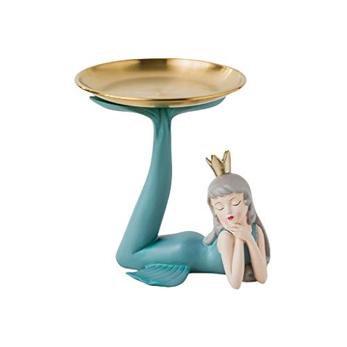 RLKHXBS Tabletop Statue Girl Süßes Meerjungfrau Delphin Girl Desktop Dekoration Harz Freundin Hochzeit Geschenkdekoration Harz Key Disc Figurine Handwerk von Generic
