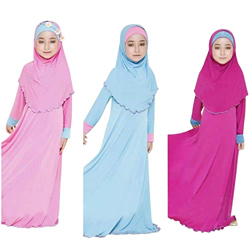 Ramadan Abaya für muslimische islamische Babymädchen mit Hijab in voller Länge Robe Burka Maxi Kleinkind Baby Mädchen Kleider Body Neugeborene von Generic