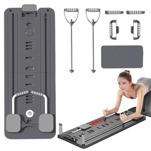 Reformer Pilates-Maschine | Faltbares Bauch-Pates-Pates-Reformer-Set | Mehrzweck Tragbar mit Bändern Core Trainer Faltbare Trainingsgeräte für Rücken Körper Bauch von Generic