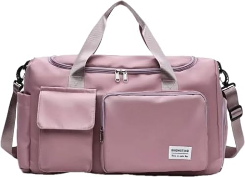 Reisetasche mit 6 Aufbewahrungstaschen, kompakte Größe, geräumiger Innenraum, Pink, Reisetasche von Generic