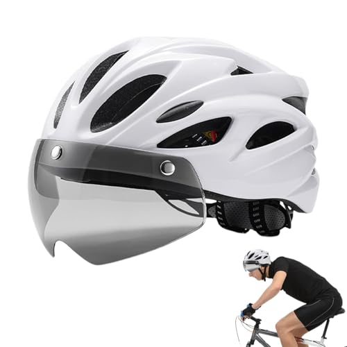 Reithelme,Mountainbike-Helme - Fahrradhelme mit wiederaufladbarem Rücklicht - Atmungsaktive Fahrradhelme mit Magnetbrille, verstellbare Fahrradhelme, Fahrradhelme für Erwachsene von Generic