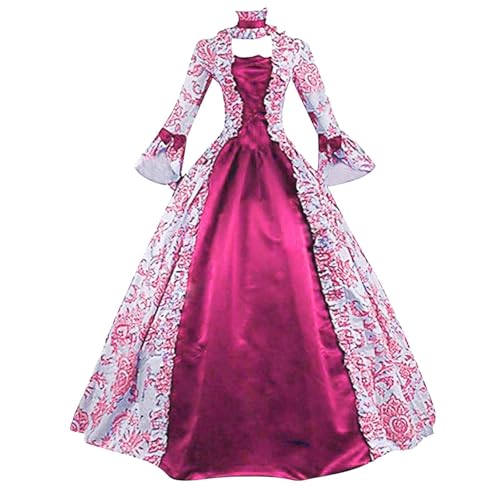 Renaissance Kleid Damen, Mittelalter Kleid Damen Weitschwingender Festlich Dress Prinzessin Kleider Viktorianisches Partykleid Retro Freizeitkleider Herbst Abendkleid Soft Trachtenkleid von Generic