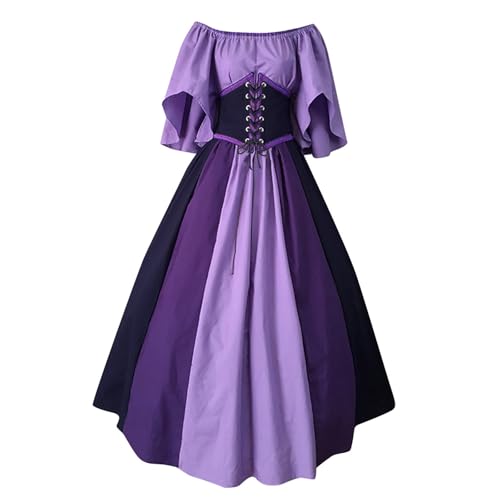 Renaissance Kleid Damen Elegant Mittelalte Kleid, Retro Dress Prinzessin Kleider Viktorianisches Partykleid Herbst Freizeitkleider Festlich Abendkleid Bequem Trachtenkleid für Halloween-Partys​​ von Generic