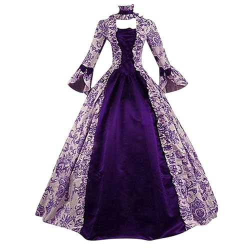 Renaissance Kleid Damen Weitschwingender, Mittelalter Kleid Damen Festlich Dress Prinzessin Kleider Viktorianisches Partykleid Herbst Freizeitkleider Vampir Abendkleid Bequem Cocktailkleid von Generic