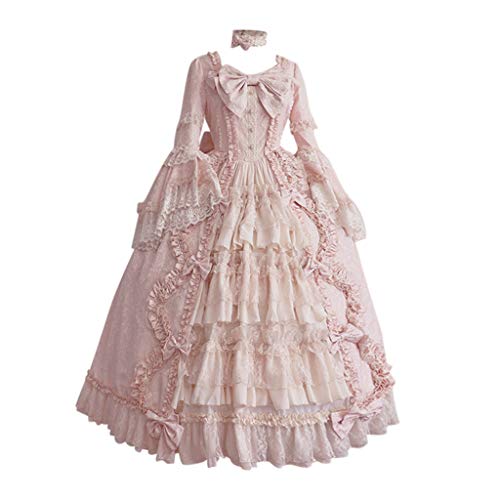 Renaissance Kleid Damen Weitschwingender, Mittelalter Kleid Damen Festlich Dress Prinzessin Kleider Viktorianisches Partykleid Retro Freizeitkleider Vampir Abendkleid Soft Cocktailkleid von Generic
