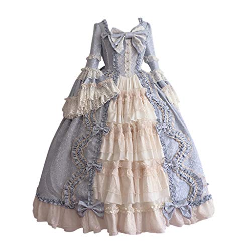 Renaissance Kleid Damen Weitschwingender, Mittelalter Kleid Damen Festlich Dress Viktorianisches Partykleid Prinzessin Kleider Retro Freizeitkleider Vampir Abendkleid Soft Vampirkleid von Generic
