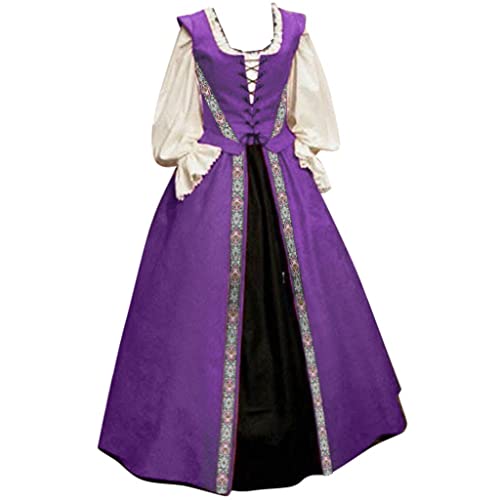 Renaissance Kleid Damen Weitschwingender Mittelalter Kleid, Prinzessin Dress Viktorianisches Partykleid Festlich Kleider Retro Freizeitkleider Herbst Abendkleid Soft Vampirkleid von Generic