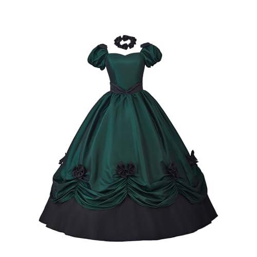 Renaissance Kleid Damen Weitschwingender Mittelalter Kleid, Viktorianisches Dress Prinzessin Partykleid Festlich Kleider Retro Freizeitkleider Vampir Abendkleid Bequem Cocktailkleid von Generic