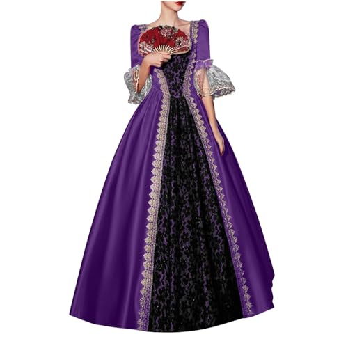 Renaissance Kleid Mittelalter Kleid Damen Weitschwingender, Festlich Dress Viktorianisches Partykleid Prinzessin Kleider Herbst Freizeitkleider Vampir Abendkleid Soft Cocktailkleid von Generic