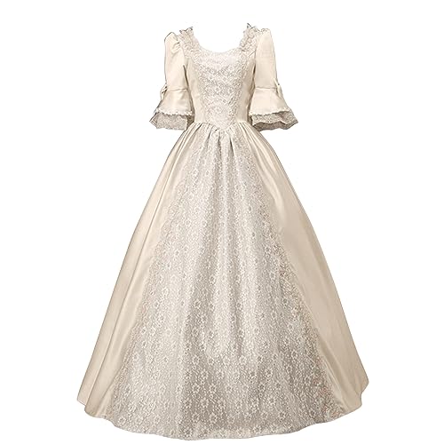 Renaissance Kleid Mittelalter Kleid Damen Weitschwingender, Prinzessin Dress Viktorianisches Partykleid Festlich Kleider Retro Freizeitkleider Herbst Abendkleid Vintage Cocktailkleid von Generic