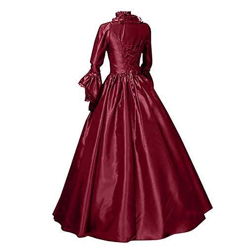 Renaissance Kleid Mittelalter Kleid Damen Weitschwingender, Viktorianisches Dress Prinzessin Kleider Festlich Partykleid Retro Freizeitkleider Vampir Abendkleid Bequem Cocktailkleid von Generic