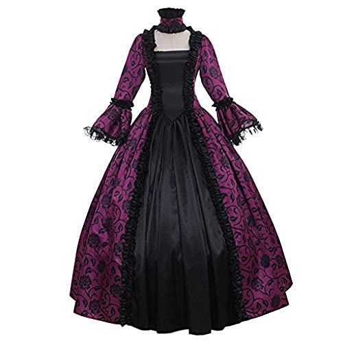 Renaissance Kleid Mittelalter Kleid Damen Weitschwingender, Viktorianisches Dress Prinzessin Partykleid Festlich Kleider Herbst Freizeitkleider Vampir Abendkleid Sexy Trachtenkleid von Generic