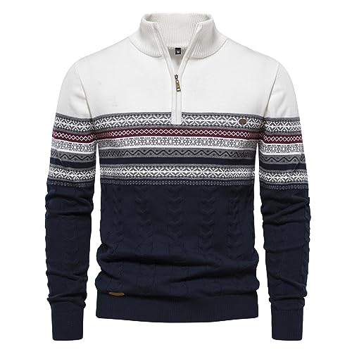 Rollkragen Herren Pullover Winter, Pullover mit Reissverschluss Herren Strick Langarm Einfarbig Casual ArbeitsPullover Herren Herbst Winter Warm Moderne Vintage Bequem Half Zip Fleecepullover Herren Rollkragen Herren Pullover Winter, Pullover mit Reissverschluss Herren Strick Langarm Einfarbig Casual ArbeitsPullover Herren Herbst Winter Warm Moderne Vintage Bequem Half Zip Fleecepullover Herren von Generic