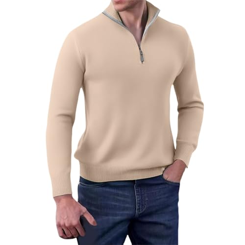 Rollkragen Pullover Herren Winter, Half Zip Pullover Herren Vintage Slim Fit Langarm Ohne Kapuze Casual Strickpullover Herren Herbst Winter Warm Britischer Stil Bequem Half Zip Fleecepullover Herren Rollkragen Pullover Herren Winter, Half Zip Pullover Herren Vintage Slim Fit Langarm Ohne Kapuze Casual Strickpullover Herren Herbst Winter Warm Britischer Stil Bequem Half Zip Fleecepullover Herren von Generic
