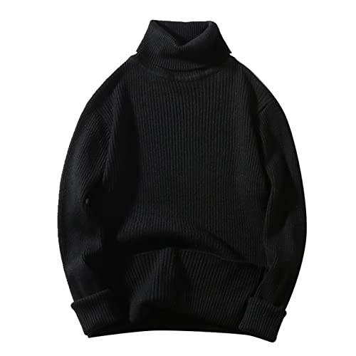 Rollkragenpullover Herren Pullover, Einfarbig Regular Fit Herbst Freizeit Elastisch Basic Winterpullover Fleecepullover Pulli Langarmshirt Sweater Herren für Eisige Morgenluft von Generic