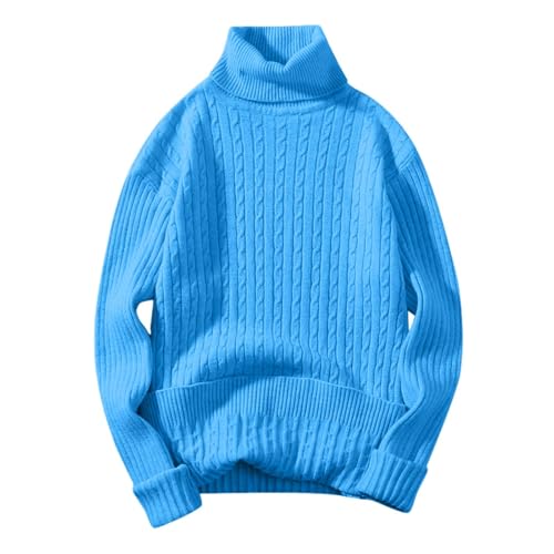 Rollkragenpullover Pullover Herren, Langarm Regular Fit Winter Freizeit Rollkragen Warm Winterpullover Langarmshirt Fleecepullover Strickpullover Herren Zu Winterlichen Spaziergängen von Generic