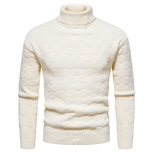 Rollkragenpullover Pullover Herren, Langarm Slim Fit Stehkragen Business Stretch Basic Winterpullover Fleecepullover Pulli Langarmshirt Sweater Herren für Skiurlaube Unterwegs von Generic