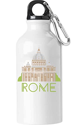Rome Italy Minimalist Architecture Travel Art Touristische Wasserflasche Weiß 500ml von Generic