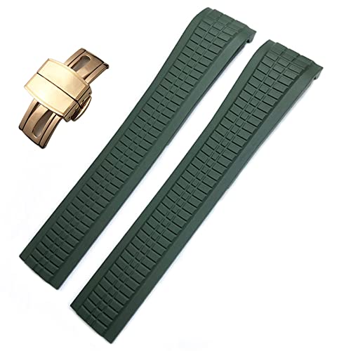 S3YT8U Für 5164a 5167a Serie Butterfly Schnalle Uhrengurt farbenfrohe Fluoring Gummi 21mm Uhrenbänder Uhrengurt von Generic