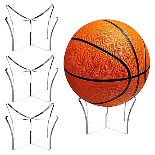 Mnixy 4 Sätze Ballhalter Fussball, Abnehmbarer Ball Halterung, für Limited Edition Fußball Basketball Logo Signature Volleyball(12x6.5cm), Transparent von Mnixy