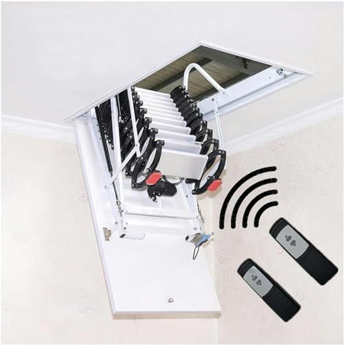 SGNJDKA Elektrischer Loft mit Handläufen m Treppe Fernbedienung Deckenende Deckenklapper Teleskopleiter Luke angepasst (Loch: x cm u2013 Höhe: 3 m)*1pc von Generic