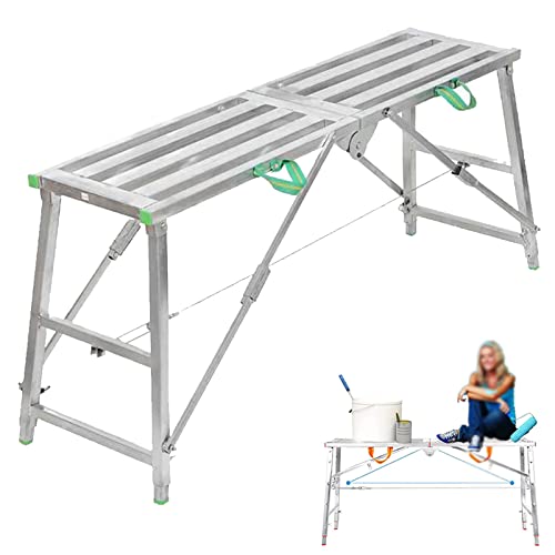SGNJDKA Klappgerüstgeräte, tragbares, verzinktes Stahlschweißgerüst, Mehrzweck -Arbeitsplattform -Gerüstturm -Leiter -Hockerarbeit, 880 lbs Maximale Last, 140 cm SGNJDKA Klappgerüstgeräte, tragbares, verzinktes Stahlschweißgerüst, Mehrzweck -Arbeitsplattform -Gerüstturm -Leiter -Hockerarbeit, 880 lbs Maximale Last, 140 cm von Generic