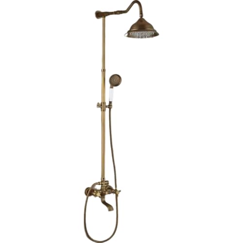 SLOPSS Duschsets für Badezimmer Luxus Niederschlag Duschmischer Wasserhahn im Wandbad Dusch Set Niederschlag 8 Zoll Duschkopf Badewanne Duschmischer Hahn mit Handschuhe Duschhahn B. von Generic